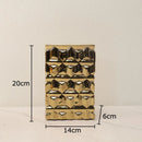 GobekUsa Golden Square Ceramic Vase with Artificial Flowers for Room Aesthetic Decor