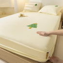 GobekUsa Cartoon Embroidered Fitted Sheet Single Bed Cover, 100% Cotton, All Seasons, Anti-Slip