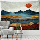 Abstract Mountains Oil Painting Tapestry Wall Hanging for Boho Witchcraft Aesthetics Room Decor by GobekUsa