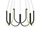 GobekUsa LED Chandelier: Black Gold Aluminium Hanging Light, Parlor Dining Room Bedroom Lamp