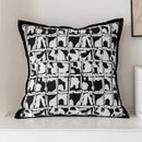 GobekUsa Geometric Jacquard Embroidered Pillow Cover in Modern Minimalist Black and White Style