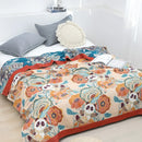 GobekUsa Japanese Cotton Gauze Flower Blanket: Soft and Breathable Summer Throw