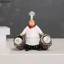 GobekUsa Bearded Chef Resin Figure Sculpture Modern Kitchen Desk Decor Ornaments