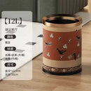 GobekUsa Leather Trash Bin Gold/Silver Metal Large Capacity for Home & Hotel