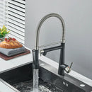 GobekUsa Brass Pull Down Kitchen Faucet Dual Spout Sprayer Mixer Tap