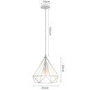 GobekUsa Industrial Iron Cage Pyramid Pendant Lamp for Kitchen Bedroom Living Room