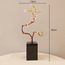 GobekUsa Golden Tree Crystal Ball Plum Blossom Metal Decor Figurine