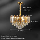 GobekUsa Gold Amber Crystal Chandelier Lights Modern Room Decor Hanging Lamp