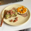 GobekUsa Korean Style Round Bamboo Fiber Dining Plate for Desserts, Fruits, and Cakes