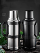 GobekUsa 2000ML Glass Liner Insulated Kettle with Folding Handle Thermos Cup