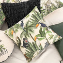 GobekUsa Jungle Cartoon Print Velvet Cushion Cover - Hawaiian Decor for Sofa