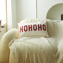 GobekUsa Christmas Letter Embroidery Plaid Cushion Cover Set