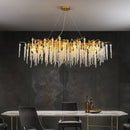 GobekUsa Gold Aluminium Crystal Chandelier for Elegant Dining Room Lighting