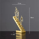GobekUsa Golden Man Abstract Resin Figure Sculpture Staircase Decor