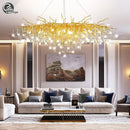 GobekUsa Gold Nordic Crystal Chandelier - Long Branch Teardrop Design