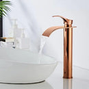 GobekUsa Gold and White Waterfall Bathroom Basin Faucet Mixer Tap Hot Cold Sink