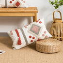 GobekUsa Boho Loop Tufted Tassel Pillow Cover - Ethnic Embroidered Decorative Cushion