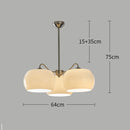 GobekUsa Glass Persimmon Chandelier: Bauhaus Medieval Inspired Milk White Lamp