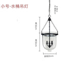 GobekUsa Glass Bucket Pendant Light: Retro LED Dining Room Fixture