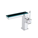 GobekUsa Digital Display Square Sink Mixer with Single Handle in Gray.