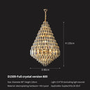 GobekUsa Crystal Pendant Chandelier for Home, Hotel, Restaurant - Luxury Duplex Hall Light
