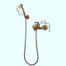 GobekUsa Antique Brass Wall Mounted Shower Faucet Set with Hand Shower Head