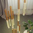 GobekUsa Crystal Loft Chandelier: Modern Nordic Art Deco Gold LED Lighting for Living Room