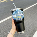 GobekUsa Freeze Thermos Bottle Straw Stainless Steel Tumbler 30oz - Ice Mountain Cup