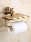 GobekUsa Brass Bathroom Hardware Set: Shelf, Toilet Brush Holder, Paper & Towel Holder