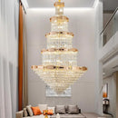 GobekUsa Grand Hall Crystal Chandelier Spiral Staircase Post-Modern Light Luxury Lighting