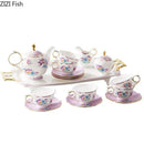 GobekUsa Flowers Pattern Coffee Mug Set for Elegant Dining Table Décor