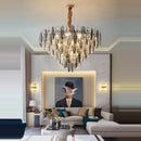 GobekUsa LED Leaf Chandelier: Modern Living Room Decor Lighting for Duplex Rotating Stairs
