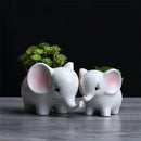 GobekUsa Elephant Succulent Planter Ceramic Vase Cute Flowerpot Decor Pot