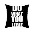 GobekUsa Black Geometry Letters Print Cushion Cover for Home Decor & Office