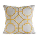GobekUsa Geometric Embroidery Cushion Cover Navy Blue White Yellow 50x50cm Home Decor Pillow