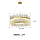GobekUsa Gold Crystal Chandelier Dimmable Luxury Pendant Lights for Bedroom & Living Room