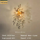 GobekUsa Crystal Branch LED Pendant Chandelier - Gold Suspend Lamp for Luxury Dining Room
