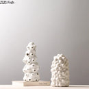 GobekUsa Ceramic Vase Set with Artificial Flowers for Stylish Home Decor