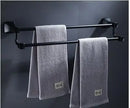 GobekUsa Aluminum Black Bathroom Hardware Set: Towel Holder, Paper Holder, Corner Shelf, Towel Rack, Toilet Brush Holder