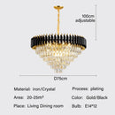GobekUsa Crystal LED Pendant Chandelier: Modern Luxury Living Room Dining Lighting Fixture