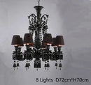 GobekUsa Black Crystal Chandelier: Luxury Lighting for Villa Hotel, Living Room, Dining Room