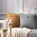 GobekUsa Linen Button Sofa Cushion Cover Set for Living Room and Bed