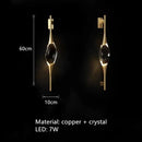 GobekUsa Crystal Wall Sconce Copper Body Light for Bedside, Stair, Foyer, Dining Room