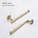 GobekUsa Brushed Gold Brass Bathroom Accessories Set: Hand Towel Bar, Toilet Paper Holder, Robe Hook