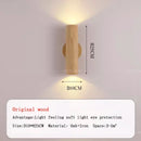 GobekUsa LED Wood Wall Lamp: Nordic Style Walnut Sconce for Bedroom, Study, and Living Room