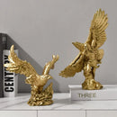 GobekUsa Gold Resin Eagle Sculpture for Office Living Room Hotel Decor
