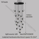 GobekUsa LED Staircase Chandelier: Adjustable Modern Living Room Lighting for Villa Decoration