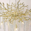 GobekUsa Gold Round Crystal Branches Chandelier