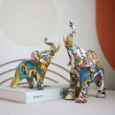 GobekUsa Graffiti Elephant Resin Sculpture for Modern Home Decor