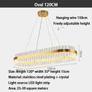 GobekUsa Crystal Ring Chandelier LED Pendant Light Fixture